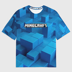 Футболка оверсайз мужская Minecraft синие плиты, цвет: 3D-принт