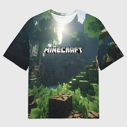 Мужская футболка оверсайз Minecraft logo world