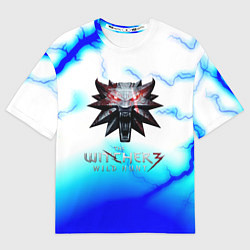 Футболка оверсайз мужская Ведьмак дикая охота молнии лого, цвет: 3D-принт
