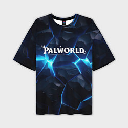 Мужская футболка оверсайз Palworld logo blue ice