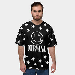 Футболка оверсайз мужская Nirvana stars steel, цвет: 3D-принт — фото 2