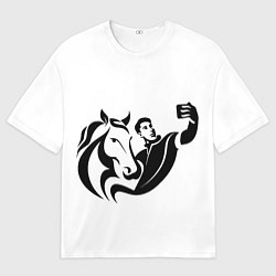 Футболка оверсайз мужская Селфихорс, цвет: 3D-принт