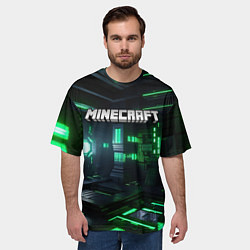 Футболка оверсайз мужская Minecraft logo зеленый мир, цвет: 3D-принт — фото 2