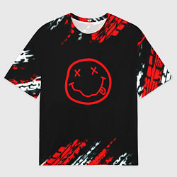 Футболка оверсайз мужская Нирвана текстура рок, цвет: 3D-принт