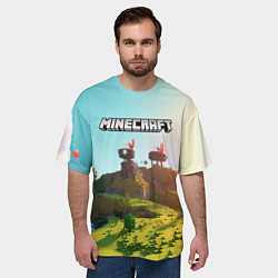 Футболка оверсайз мужская Minecraft logo солнечная карта, цвет: 3D-принт — фото 2