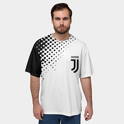 Футболка оверсайз мужская Juventus sport black geometry, цвет: 3D-принт — фото 2