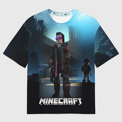 Футболка оверсайз мужская Minecraft cyberpunk style, цвет: 3D-принт