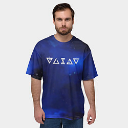 Футболка оверсайз мужская Ведьмак лого космос, цвет: 3D-принт — фото 2