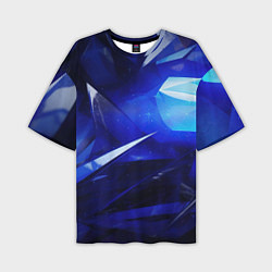 Мужская футболка оверсайз Black and blue abstract background sport style