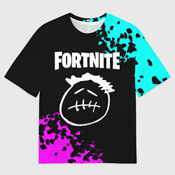 Футболка оверсайз мужская Фортнайт neon, цвет: 3D-принт