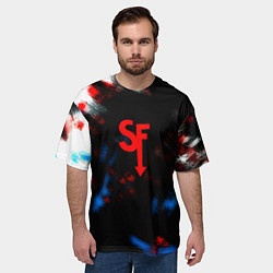 Футболка оверсайз мужская Салли фейс текстура краски, цвет: 3D-принт — фото 2