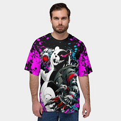 Футболка оверсайз мужская Монокума фан-арт, цвет: 3D-принт — фото 2