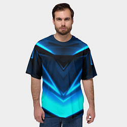 Футболка оверсайз мужская Geometry stripes неон, цвет: 3D-принт — фото 2