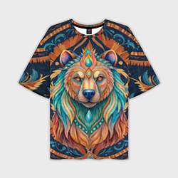 Мужская футболка оверсайз Медведь шаман тотемное животное