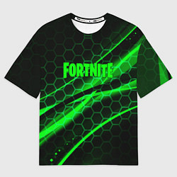 Футболка оверсайз мужская Fortnite epic броня зелёная, цвет: 3D-принт