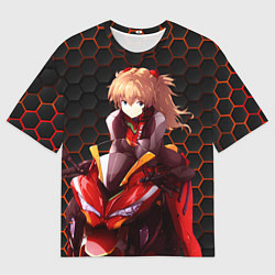 Мужская футболка оверсайз Аска из Евангелиона