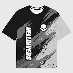Мужская футболка оверсайз Helldivers 2: Skull Logo