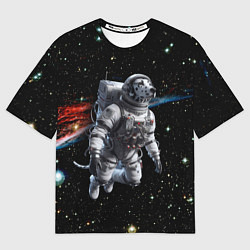 Футболка оверсайз мужская The dalmatian brave cosmonaut - ai art, цвет: 3D-принт