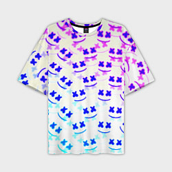 Футболка оверсайз мужская Marshmello pattern neon, цвет: 3D-принт