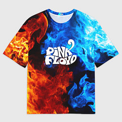 Футболка оверсайз мужская Pink floyd битва огней, цвет: 3D-принт