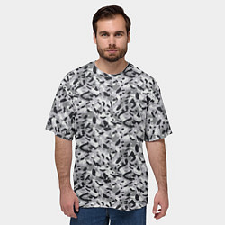Футболка оверсайз мужская Пикселированный городской серый камуфляж, цвет: 3D-принт — фото 2