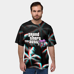 Футболка оверсайз мужская GTA 6 vice city glitch, цвет: 3D-принт — фото 2