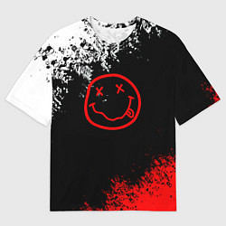 Мужская футболка оверсайз Нирвана краски