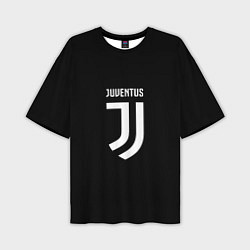 Мужская футболка оверсайз Juventus sport fc белое лого