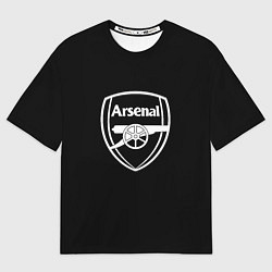 Футболка оверсайз мужская Arsenal fc белое лого, цвет: 3D-принт