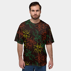 Футболка оверсайз мужская Разноцветные жуки носороги, цвет: 3D-принт — фото 2