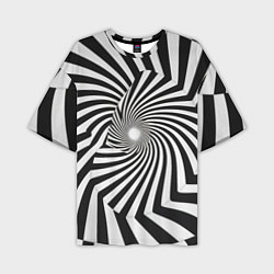 Мужская футболка оверсайз Оптическая иллюзия контрастные волны