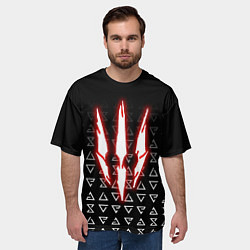 Футболка оверсайз мужская The witcher - red logo, цвет: 3D-принт — фото 2