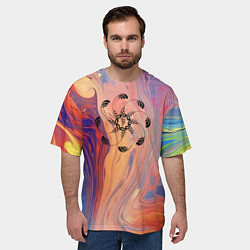 Футболка оверсайз мужская Тибетский символ тульпы, цвет: 3D-принт — фото 2