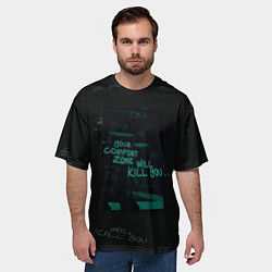 Футболка оверсайз мужская Your komfort zone will kill you, цвет: 3D-принт — фото 2