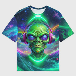 Мужская футболка оверсайз Space DJ alien