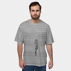 Футболка оверсайз мужская Зебра плывущая в полосках, цвет: 3D-принт — фото 2