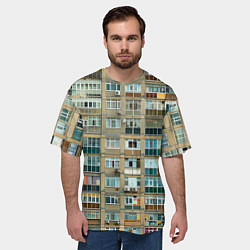 Футболка оверсайз мужская Панельный дом, цвет: 3D-принт — фото 2