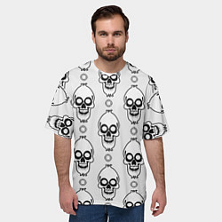 Футболка оверсайз мужская Череп и круг, цвет: 3D-принт — фото 2
