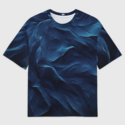 Футболка оверсайз мужская Синие глубокие абстрактные волны, цвет: 3D-принт
