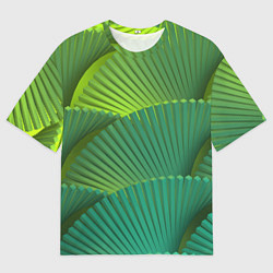 Футболка оверсайз мужская Объемные веерные столбики, цвет: 3D-принт
