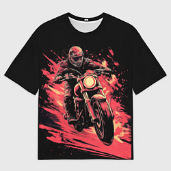 Мужская футболка оверсайз Мотокросс красные брызги