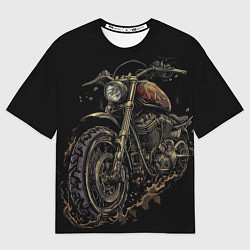 Мужская футболка оверсайз Старый грязный мотоцикл