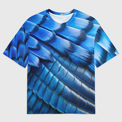 Мужская футболка оверсайз Перья птицы сойка