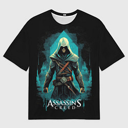 Мужская футболка оверсайз Assassins creed темный стиль