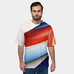 Футболка оверсайз мужская Абстрактный минимализм плавные волнистые линии, цвет: 3D-принт — фото 2