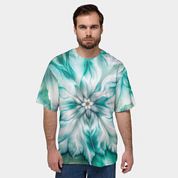 Футболка оверсайз мужская Акварельный цветок Лепестки, цвет: 3D-принт — фото 2
