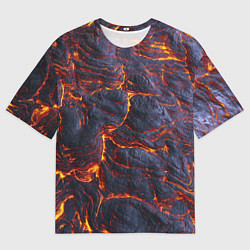Футболка оверсайз мужская Вулканическая лава, цвет: 3D-принт