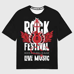 Футболка оверсайз мужская Rock festival - live music, цвет: 3D-принт
