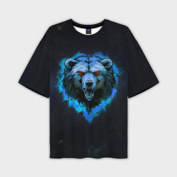 Мужская футболка оверсайз Пылающая эмблема медведя