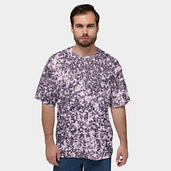 Футболка оверсайз мужская Сине-розовый текстура камень, цвет: 3D-принт — фото 2